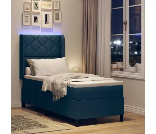 Kiemas Lova Su Čiužiniu Mėlyna 80 X 200 Cm Audinys