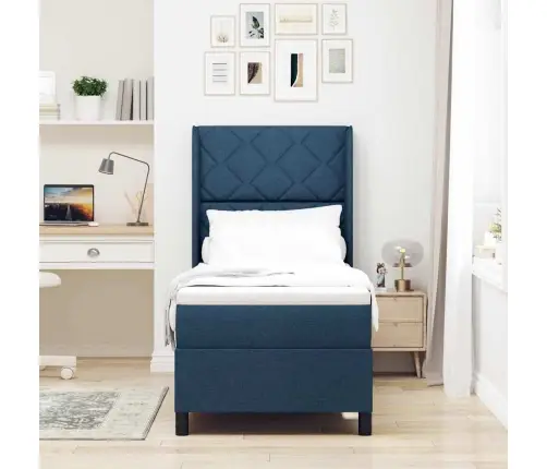 Kiemas Lova Su Čiužiniu Mėlyna 80 X 200 Cm Audinys