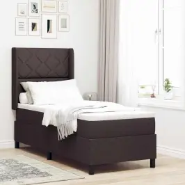 Led Gultas Pamatne Tumši Brūna 90 X 190 Cm Audums Vidaxl Led Gultas Pamatne Tumši Brūna 90 X 190 Cm Audums Vidaxl