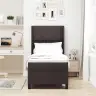 Kastītes Atsperu Gulta Tumši Brūna 90 X 190 Cm Audums Vidaxl