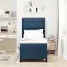Kastītes Atsperu Gulta Ar Matraci Zila 90 X 190 Cm Audums Vidaxl