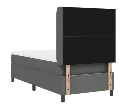 Box Spring Gulta Ar Matraci Un Led, Tumši Pelēka, Izmērs 90 X 200 Cm Vidaxl