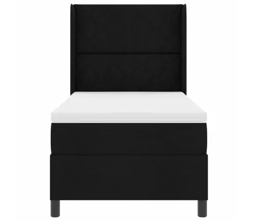 Box Spring Gulta Ar Matraci Un Led Melnā Krāsā 100X200 Cm Vidaxl