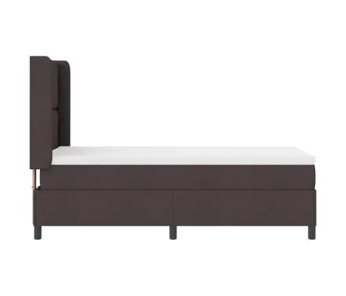 Gulta Ar Matraci Un Led, Tumši Brūna, 100 X 200 Cm, Audums Vidaxl