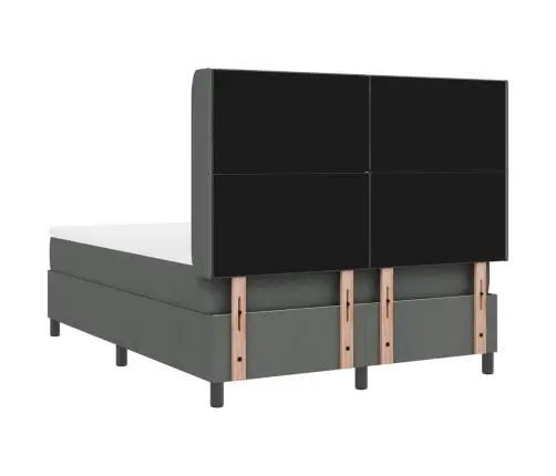 Led Box Spring Voodi Madratsiga Tumehall 140 X 190 Cm Kangas