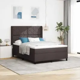 Led Gultas Pamatne Tumši Brūna 140 X 190 Cm Audums Vidaxl Led Gultas Pamatne Tumši Brūna 140 X 190 Cm Audums Vidaxl