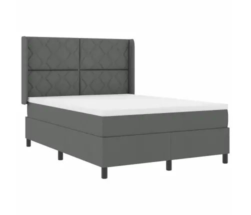 Led Box Spring Voodi Madratsiga Tumehall 140 X 200 Cm Kangas