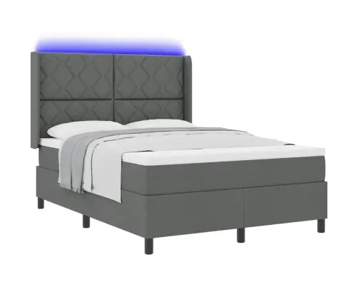 Led Box Spring Voodi Madratsiga Tumehall 140 X 200 Cm Kangas
