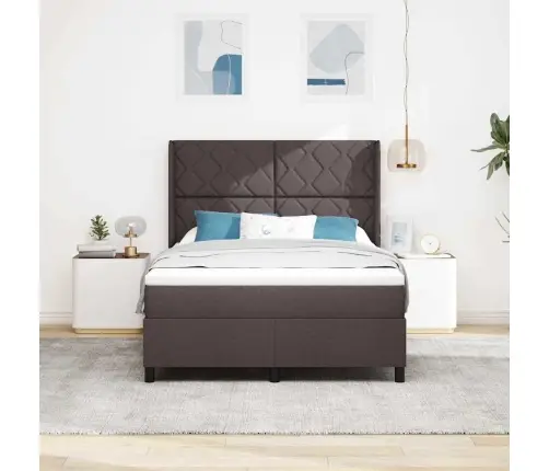Led Čiužinio Lova Tamsiai Rudas 140 X 200 Cm Audinys