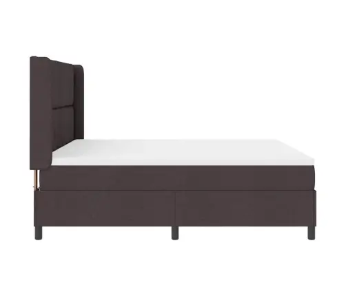 Gulta Ar Atsperēm Un Matraci & Led, Tumši Brūna, 180 X 200 Cm, Audums Vidaxl Gulta Ar Atsperēm Un Matraci & Led, Tumši Brūna, 180 X 200 Cm, Audums Vidaxl