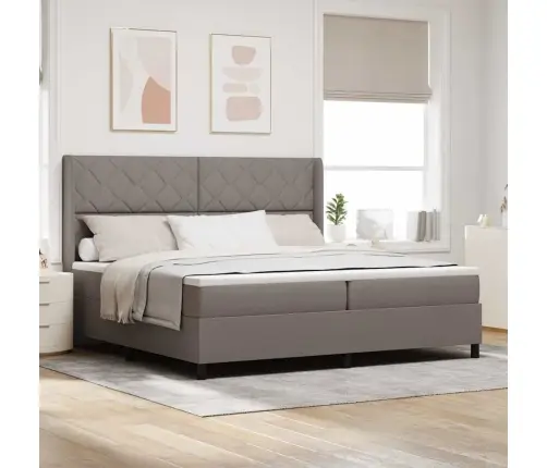 Led Box Spring Voodi Peaga Pruunikashall 200 X 200 Cm Kangas