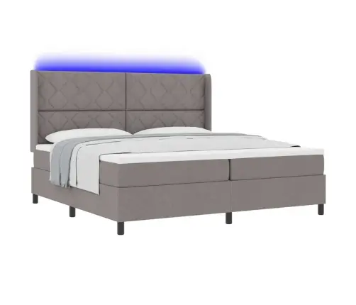 Led Box Spring Voodi Peaga Pruunikashall 200 X 200 Cm Kangas