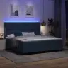 Led Box Spring Voodi Madratsiga Sinine 200 X 200 Cm Kangas