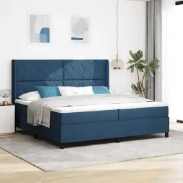 Led Box Spring Voodi Madratsiga Sinine 200 X 200 Cm Kangas Led Box Spring Voodi Madratsiga Sinine 200 X 200 Cm Kangas