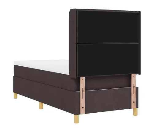 Kastītes Atsperu Gulta Ar Matraci Brūna 80 X 200 Cm Audums Vidaxl