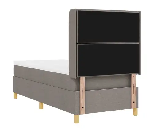 Kastītes Atsperu Gulta Ar Matraci Pelēkbrūna 80 X 200 Cm Audums Vidaxl