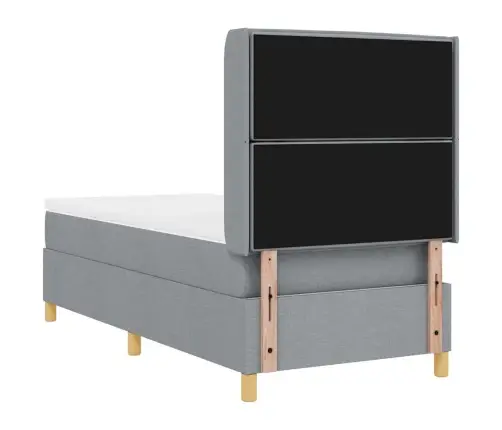 Kiemas Lova Su Čiužiniu Šviesiai Pilka 90 X 200 Cm Audinys