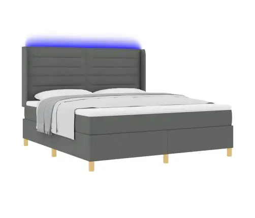 Kiemas Lova Su Čiužiniu Pilka 140 X 200 Cm Audinys