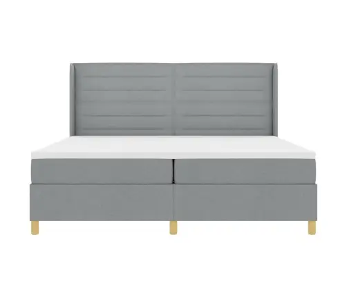 Kastītes Atsperu Gulta Gaiši Pelēks 140 X 200 Cm Audums Vidaxl