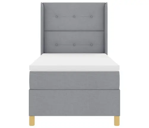 Kastītes Atsperu Gulta Gaiši Pelēks 140 X 200 Cm Audums Vidaxl