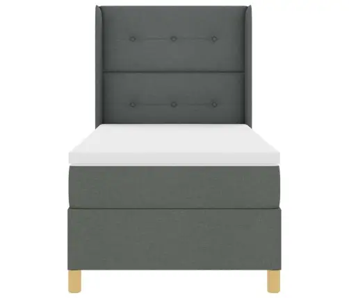 Kastītes Atsperu Gulta Ar Matraci Pelēka 140 X 200 Cm Audums Vidaxl