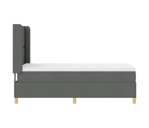 Kastītes Atsperu Gulta Ar Matraci Pelēka 140 X 200 Cm Audums Vidaxl