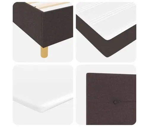 Kastītes Atsperu Gulta Ar Matraci Brūna 140 X 200 Cm Audums Vidaxl