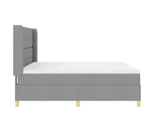 Kastītes Atsperu Gulta Gaiši Pelēks 140 X 200 Cm Audums Vidaxl