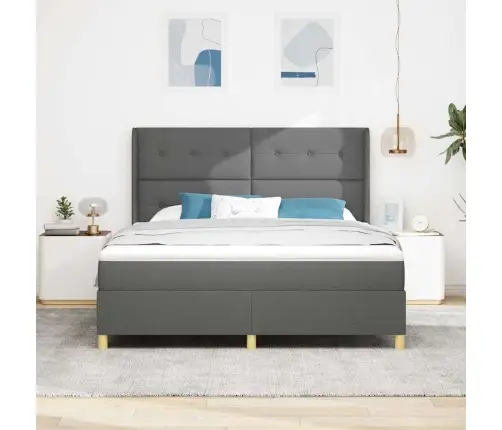 Kiemas Lova Su Čiužiniu Pilka 140 X 200 Cm Audinys