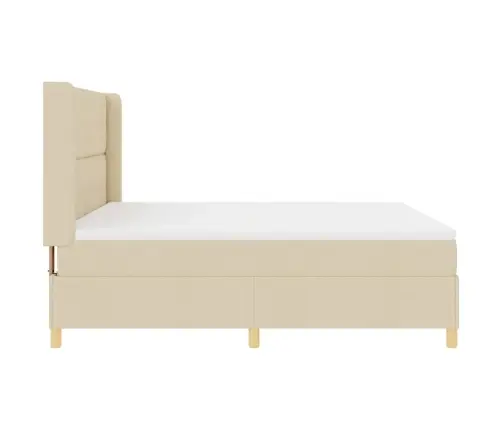 Kiemas Lova Su Čiužiniu Kreminė 140 X 200 Cm Audinys