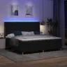 Kastītes Atsperu Gulta Ar Matraci Melna 200 X 200 Cm Audums Vidaxl