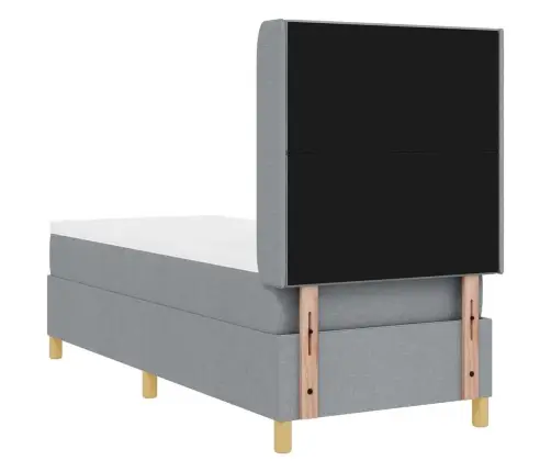 Kiemas Lova Su Čiužiniu Šviesiai Pilka 140 X 200 Cm Audinys