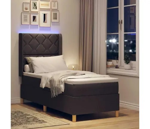 Kiemas Lova Su Čiužiniu Su Galvūgalio Ruda 140 X 200 Cm Audinys