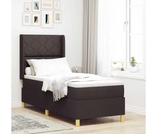 Kiemas Lova Su Čiužiniu Su Galvūgalio Ruda 140 X 200 Cm Audinys