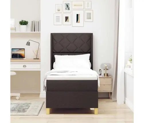 Kiemas Lova Su Čiužiniu Su Galvūgalio Ruda 140 X 200 Cm Audinys