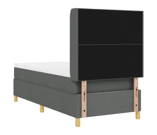 Gultas Rāmis Ar Matraci Un Led Apgaismojumu Pelēkā Krāsā 100X200 Cm Audums Vidaxl