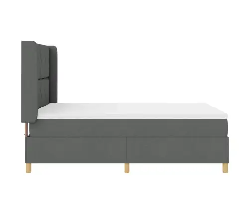 Kastītes Atsperu Gulta Ar Matraci & Led Tumši Pelēks 140X200 Cm Audums Vidaxl