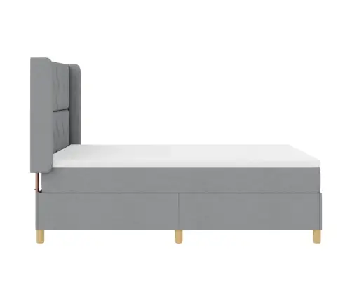 Kastītes Atsperu Gulta Gaiši Pelēks 160 X 200 Cm Audums Vidaxl