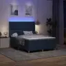 Kastītes Atsperu Gulta Ar Matraci Zila 160 X 200 Cm Audums Vidaxl