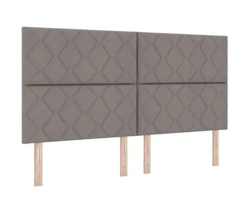 Kastītes Atsperu Gulta Pelēkbrūna 180 X 200 Cm Audums Vidaxl