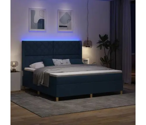 Kiemas Lova Su Čiužiniu Mėlyna 180 X 200 Cm Audinys