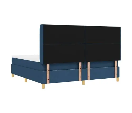 Kastes Atsperu Gulta Ar Matraci Un Led Zilo 200X200 Cm Audumu Vidaxl