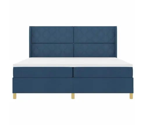 Kastes Atsperu Gulta Ar Matraci Un Led Zilo 200X200 Cm Audumu Vidaxl