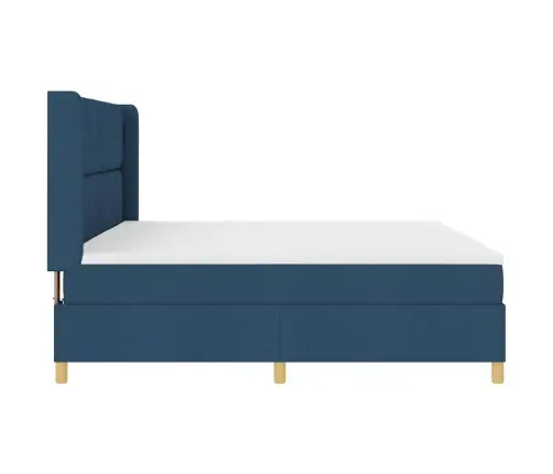 Kastes Atsperu Gulta Ar Matraci Un Led Zilo 200X200 Cm Audumu Vidaxl