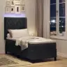 Gultas Pamatne Ar Matrači Un Led Melnā Krāsā 80X200 Cm No Samta Vidaxl