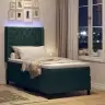 Led Box Spring Gulta Ar Matraci Tumši Zaļa 90 X 200 Cm Samts Vidaxl