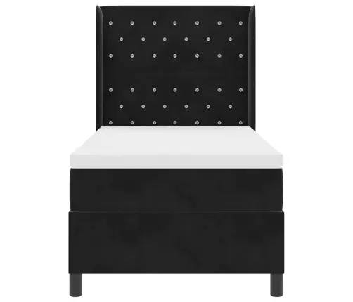 Box Spring Gulta Ar Matrača Un Led Melnā 100X200 Cm Samta Vidaxl