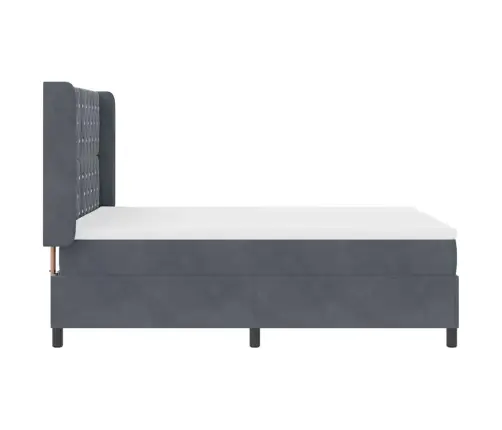 Kaste Ar Matraču Un Led Tumši Pelēka 140X190 Cm Samts Vidaxl