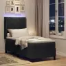 Led Box Spring Gulta Ar Matraci Melna 80 X 200 Cm Samts Vidaxl
