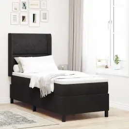Kastītes Atsperu Gulta Ar Led Sloksnēm Melna 80 X 200 Cm Samts Vidaxl Kastītes Atsperu Gulta Ar Led Sloksnēm Melna 80 X 200 Cm Samts Vidaxl
